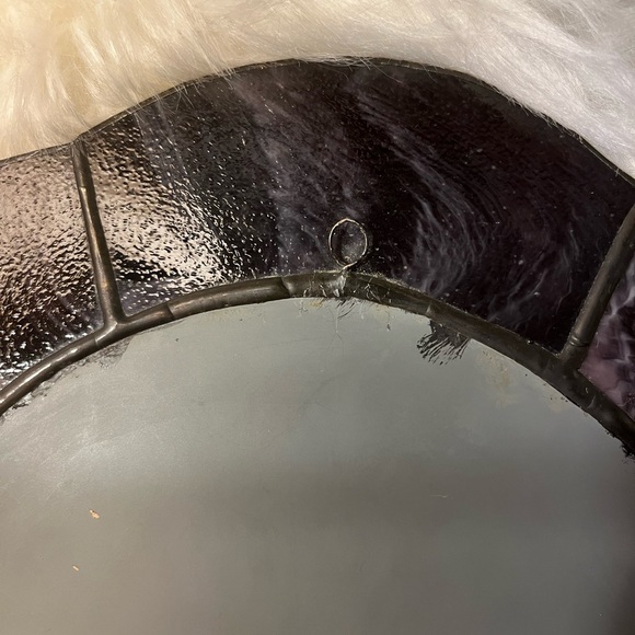 Vintage Purple Stained Glass Wall Mirror - Picture 7 of 7